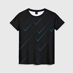 Футболка женская Color blue black, цвет: 3D-принт