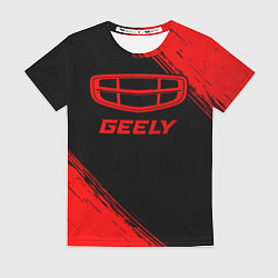 Женская футболка Geely - red gradient