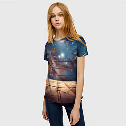 Футболка женская Космический ринг, цвет: 3D-принт — фото 2
