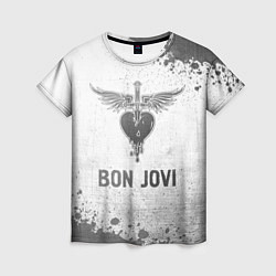 Женская футболка Bon Jovi - white gradient