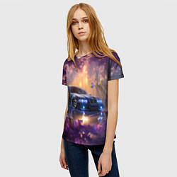 Футболка женская БМВ Японская природа, цвет: 3D-принт — фото 2