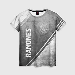 Женская футболка Ramones - grey gradient вертикально