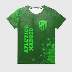 Футболка женская Atletico Madrid - green gradient вертикально, цвет: 3D-принт