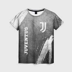 Женская футболка Juventus - grey gradient вертикально