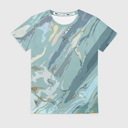 Женская футболка Холодный голубой абстракция