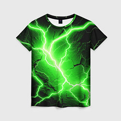 Женская футболка Color green black