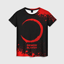 Женская футболка Demon Slayer - red gradient