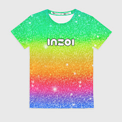 Женская футболка Inzoi блестящий радужный фон