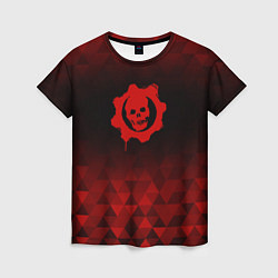 Женская футболка Gears of War red poly