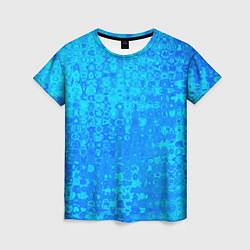 Женская футболка Голубой неоновый абстрактная текстура
