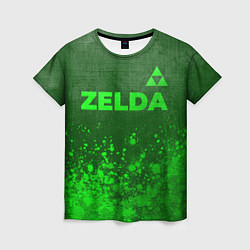 Женская футболка Zelda - green gradient посередине