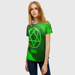 Футболка женская HIM - green gradient, цвет: 3D-принт — фото 2