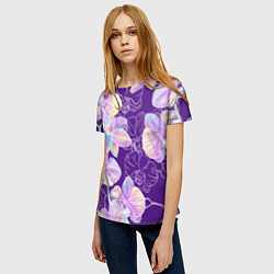Футболка женская Японские акварельные орхидеи, цвет: 3D-принт — фото 2
