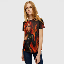 Футболка женская Пламенная Мавуика - Genshin Impact, цвет: 3D-принт — фото 2