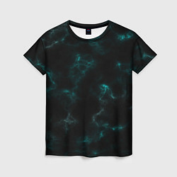 Женская футболка Color black turquoise