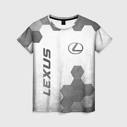 Женская футболка Lexus - white gradient вертикально