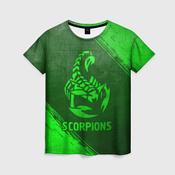 Женская футболка Scorpions - green gradient