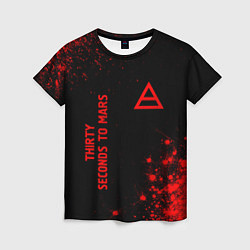 Футболка женская Thirty Seconds to Mars - red gradient вертикально, цвет: 3D-принт