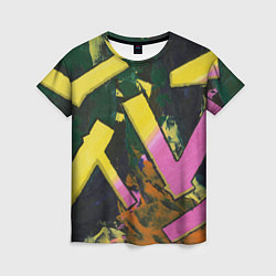 Футболка женская Yellow letters on black, цвет: 3D-принт