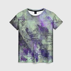 Женская футболка Абстракция - atomic violet in green