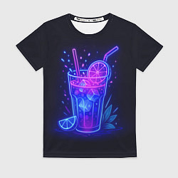 Женская футболка Неоновый фруктовый коктейль