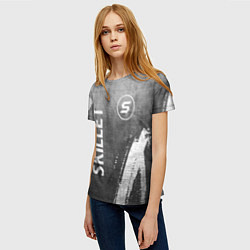 Футболка женская Skillet - grey gradient вертикально, цвет: 3D-принт — фото 2