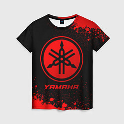 Женская футболка Yamaha - red gradient