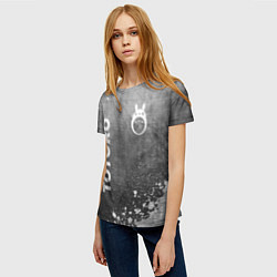 Футболка женская Totoro - grey gradient вертикально, цвет: 3D-принт — фото 2