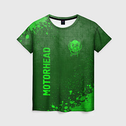 Женская футболка Motorhead - green gradient вертикально