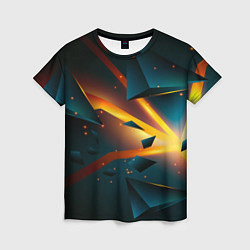 Футболка женская Космический неоновый разлом, цвет: 3D-принт