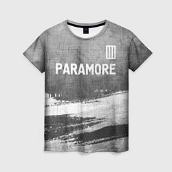Женская футболка Paramore - grey gradient посередине