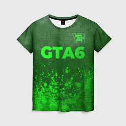 Футболка женская GTA6 - green gradient посередине, цвет: 3D-принт