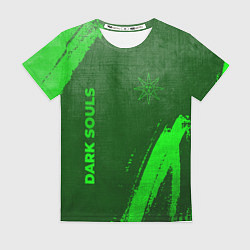 Футболка женская Dark Souls - green gradient вертикально, цвет: 3D-принт