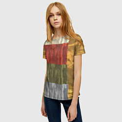 Футболка женская Цветной узор абстрактная графика, цвет: 3D-принт — фото 2