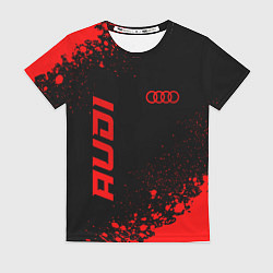 Футболка женская Audi - red gradient вертикально, цвет: 3D-принт