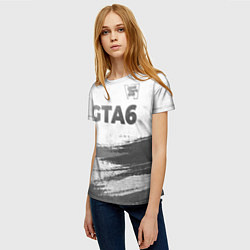 Футболка женская GTA6 - white gradient посередине, цвет: 3D-принт — фото 2
