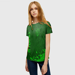 Футболка женская In Flames - green gradient вертикально, цвет: 3D-принт — фото 2