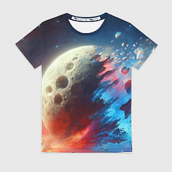 Футболка женская Разрыв космического тела - нейроарт, цвет: 3D-принт