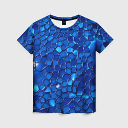 Футболка женская Блестящие синие отражения, цвет: 3D-принт