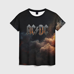 Женская футболка ACDC металлический лого