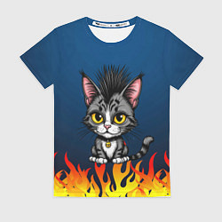 Женская футболка Панк котенок