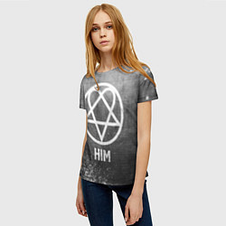 Футболка женская HIM - grey gradient, цвет: 3D-принт — фото 2
