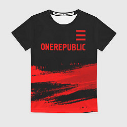 Футболка женская OneRepublic - red gradient посередине, цвет: 3D-принт