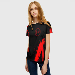 Футболка женская Twenty One Pilots - red gradient вертикально, цвет: 3D-принт — фото 2