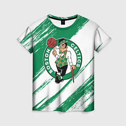 Женская футболка Boston Celtics white and green