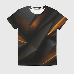 Женская футболка Черная текстура с углами