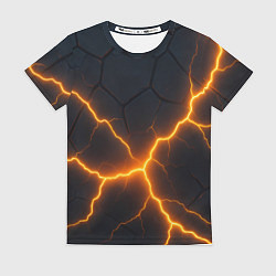 Женская футболка Молнии и черные плиты