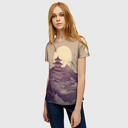 Футболка женская Ретро иллюстрация Японского храма, цвет: 3D-принт — фото 2