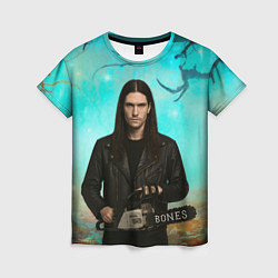 Женская футболка Bones держит бензопилу