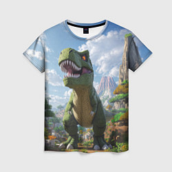 Футболка женская Тираннозавр - Minecraft, цвет: 3D-принт